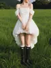 Vestido de novia ligero estilo coreano hecho de tafetán, sin tirantes, simple y de nicho, con un toque de alta gama, adecuado para fotografía de viajes al aire libre y banquetes, elegante vestido con falda abullonada