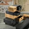 Joyero con cajón negro, caja para anillos y collares, caja de papel Kraft para pendientes y pulseras, caja de embalaje, venta directa de fábrica