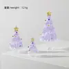 Conjunto de enfeites de árvore de Natal escovados transfronteiriços, artesanato em vidro de Zibo, presente de Natal, decoração de mesa atacado