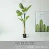 Planta de Simulación Tortuga Bambú Planta Verde Árbol Falso Decoración Planta en Maceta Grande Sala de Estar Interior Paisaje de Suelo Adorno de Paisajismo Árbol