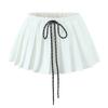 Falda Corta Estilo Francés Cintura Ceñida Cordón Cintura Alta Popular Cyber Falda de Línea A Falda de Verano Nueva para Mujer Estilo Puro a Prueba de Viento Falda Plisada