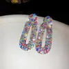 Pendientes de Borla Redonda con Circonita de Aguja Plateada Estilo Nuevo Retro Elegantes Versátiles Pendientes de Lujo Ligero de Gama Alta para Mujer