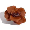 Broche de Camelia Retro Tridimensional Estilo Francés, Flor de Acrílico Brillante Multicolor Pin Anti-Exposición, Accesorios para Mujer al por Mayor