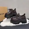 Zapatos Pequeños de Cuero Redondos Negros Versátiles de Plataforma Zapatos de Salón para Mujer 2026 Primavera/Otoño Nuevos Estilo Británico Retro Mocasines de Suela Gruesa