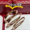 Pulsera de amor de alta calidad CNC estrecha mediana ancha estilo nuevo gruesa chapada en oro rosa de 18 quilates pulsera de muñeca para pareja transfronteriza
