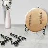 Soporte de bandeja de té de hierro forjado, soporte de plato de metal, soporte de té Pu-erh, artesanías, plato de porcelana, expositor de marco de fotos