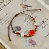 Jingdezhen Pulsera de Cuerda Trenzada de Cerámica Fresca de Navidad Trébol Cuerda de Mano Adorno de Mano Artístico para Atracciones Turísticas Venta al por Mayor