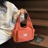 Bolsa para o Trabalho Moda Japonesa Design de Nicho Retrô Bolsa de Lona Cor Sólida Simples Casual Versátil Bolsa Tote para Mulheres