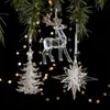 Decoraciones Navideñas Transfronterizas, Colgantes Acrílicos con Lentejuelas, Colgantes Transparentes de Copo de Nieve, Accesorios de Decoración para Escena de Árbol de Navidad