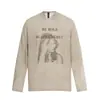 Yidao Vintage 2026 Primavera Nuevo Diseño de Estampado de Retrato Desgastado Retro Americano Camiseta Unisex Holgada de Manga Larga