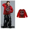 Roupa de Performance Hip-Hop Infantil, Roupa de Moda para Passarela de Performance Hiphop Infantil, Conjunto de Moletom Rasgado Hip-Hop para Menino Bonito