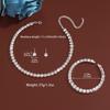 Boda Transfronteriza Joyería de Novia Fila Única Diamante Collar Completamente de Diamante Pulsera Aretes Juego de Tres Piezas Accesorios de Boda