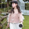 Suéter de Outono e Inverno para Meninas Novo Estilo Estilo Ocidental Roupas Infantis Grandes Solto Gola Redonda Suéter Tricotado Suéter Pulôver Estilo Ocidental para Meninas