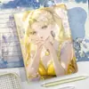 Nuevo Estilo Serie de Chicas Hermosas Cuaderno de Páginas a Color A5 Planificador de Dibujos Animados Anime Cuaderno con Cubierta de Cuero Dulce Estilo Maduro
