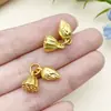12 Pesos de Ouro Liso da Sorte Cadeado da Longevidade Chocalho da Saúde Pingente Acessórios para Colar Pulseira DIY
