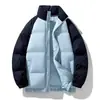 Invierno Nuevo Estilo 2026 Cuello Alto Chaqueta de Algodón Jinjiang Ropa de Algodón Relleno Hombres Color Americano Bloque de Color Cuello Alto Ropa de Algodón Ropa de Invierno para Parejas
