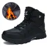 Botas de Caminhada Masculinas Novas para o Inverno 2026 Cano Alto Cabedal de Couro Forro de Lã Quente para Uso Externo Trekking Off-Road Tamanho Grande Botas Esportivas