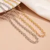 Cadena para Clavícula Redonda Geométrica Metálica Transfronteriza Europea y Americana, Estilo Minimalista, Sencilla, de Nicho, de Gama Alta, Versátil y Única