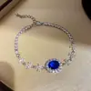 Pulseira Oval Flor de Zircônia Leve Luxo Toque de Alto Padrão Estilo Coreano Estilo Ins Super Brilhante Personalidade Versátil Joia de Mão para Mulheres