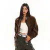 Jaqueta Color Block Patchwork de Fábrica Original Masculina Feminina Outono Solta Luxo Leve Falso Duas Peças Outerwear Retrô Americano Estampa de Leopardo