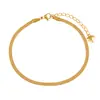 Tornozeleira de corrente osso de cobra plana simples nova ins estilo coreano moda personalidade versátil banhada a ouro titânio aço tornozeleira joia