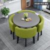 Mesa de comedor plegable para casa, apartamento pequeño, mesa de comedor, tienda, pavimentación, mesa de negociación y silla combinadas, mesa redonda de recepción