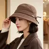 Sombrero de pescador estilo francés para mujer de invierno, versión coreana, sombrero tipo cubo versátil retro casual, elegante y que estiliza el rostro