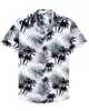 Camisa Hawaiana con Dibujos Animados Impresión 3D Cuello Redondo Manga Corta Sin Planchar Camisa para Hombre Top Casual