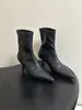 Botines elásticos de punta fina estilo europeo y americano para mujer, botas ajustadas de tacón fino ALA, botines de tacón alto versátiles multicolor, suministro transfronterizo