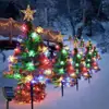 Luces de suelo navideñas transfronterizas, luces de árbol de Navidad solares, luces decorativas de ambiente festivo, luces para jardín exterior