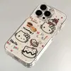 Funda para Teléfono Móvil Hello Kitty de Postre Adecuada para Apple 17Promax Transparente 15Pro Transparente 13 Todo Incluido 17 Simple 78