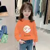 Camiseta de Manga Larga de Algodón Puro para Niños para Primavera y Otoño, Top Holgado Lindo para Niñas, Camiseta Básica Versátil para Niños Mayores en Primavera y Otoño