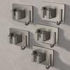 Clip para mopa color gris pistola para colgar en la pared del baño, acero inoxidable, colgador fijo para escoba, gancho de pared multifunción sin perforación