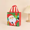 Bolsa de Regalo de Mano Color Navidad Bolsa de Dulces Navideños No Tejida Bolsa de Regalo Navideña Impresa para Fiesta