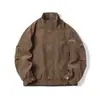 Yidao Roupas Vintage 2026 Outono Novo Jaqueta Pesada Lavada Desgastada de Couro PU Masculina Gola Alta Fosca