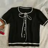 Camiseta Básica Tricotada Moderna e Estilosa para Mulheres 2022 Novo Top de Design de Moda Coreana Primavera e Verão