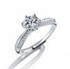 Europa y Estados Unidos moda suministro en vivo la mitad del anillo de diamantes moissanita de imitación del país anillo de apertura simple para mujer