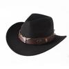 Chapéu de cowboy de lã estilo europeu e americano primavera e verão, chapéu enrolado para homens e mulheres, estilo étnico, chapéu de jazz