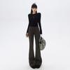 Pantalones Acampanados Versátiles de Estilo Vintage con Corte Relajado y Fluido, Pantalones Deportivos Largos hasta el Suelo, Pantalones Casuales para Mujer, Pantalones Largos de Otoño, Longitud Extendida