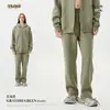 Conjunto unisex de sudadera con capucha y pantalones de chándal, forrado de forro polar, grueso, para otoño e invierno, marca de tendencia estilo americano, adecuado para adolescentes, con cremallera