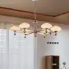 Lámpara de araña para sala de estar, luz principal para el pasillo, estilo Bauhaus de lujo ligero, diseño de vidrio grande, estilo cremoso, arte de hierro de alta gama