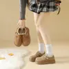 Zapatos Birkenstock con Plataforma de Encaje y Terciopelo para Mujer en Otoño e Invierno Casual Antideslizantes Cálidos Zapatos de Mocasín de Una Sola Pierna con Suela Gruesa y Zapatos de Algodón