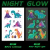 Tatuaje Temporal Luminoso de Dinosaurio Volcánico Colorido Dibujos Animados Lindos Diversión para Niños Maquillaje para Brazos de Hombres y Mujeres Impermeable y Resistente al Sudor Larga Duración