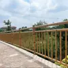 Cercado de acero inoxidable con aspecto de bambú para huertos al aire libre, parques y nuevas zonas rurales; setos de bambú artificial y vallas de bambú para patio