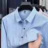 Camisa de cuadros de manga larga para hombre para primavera y otoño, corte holgado, adecuada para hombres de mediana edad y mayores, fresca y cómoda