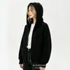 Nuevo cárdigan con capucha de pelo sintético tipo visón para mujer, otoño e invierno, con lentejuelas, cremallera, corte holgado, estilo casual y bolsillos