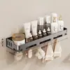 Estante de condimentos de cocina con ventosa, gancho para trapos de pared sin taladro, almacenamiento de pared multifuncional para especias