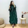 [Personalizado] Vestido Redutor e Emagrecedor de Miyake, Vestido Longo Plissado Irregular Estilo Francês Plus Size, Vestido Emagrecedor Plus Size