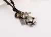 Joias Modernas Transfronteiriças Moda Estilo Rock Personalidade Liga de Desenho Animado Urso Fofo Cabacinho Pingente Colar de Couro