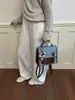 Nova Bolsa de Ombro Patchwork Vintage 2026 para Mulheres, Bolsa de Mão Versátil Estilo Coreano, Bolsa Transversal com Toque de Luxo, Bolsa Quadrada Pequena com Pingente